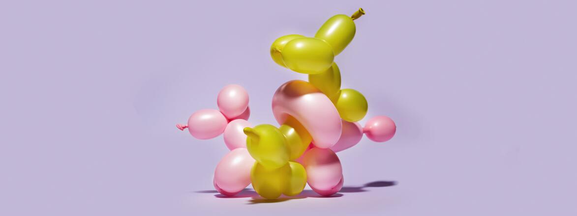 two animal balloons in a sex position
