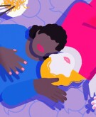 illustration of introvert friends laying on floor talking and eating ramen noodles