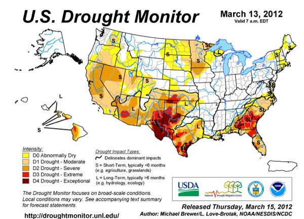 U.S. Drought Monitor - March 2012