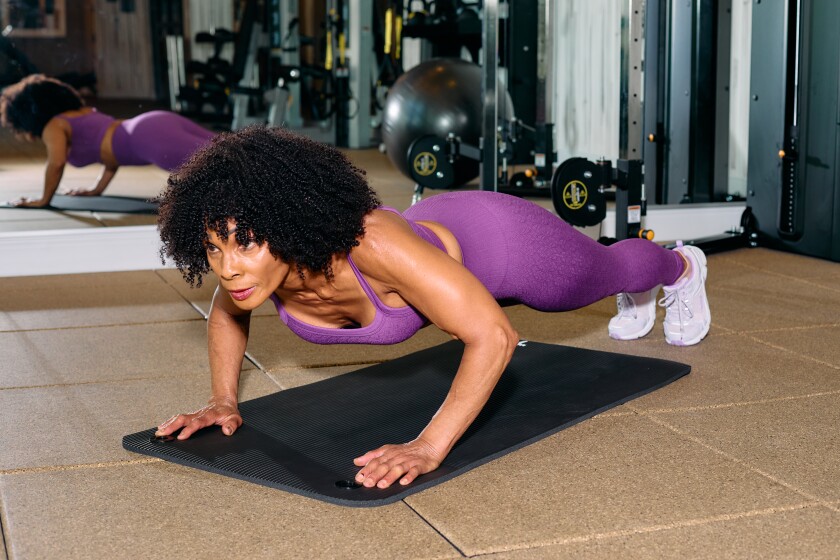 Chef Babette doing pushups