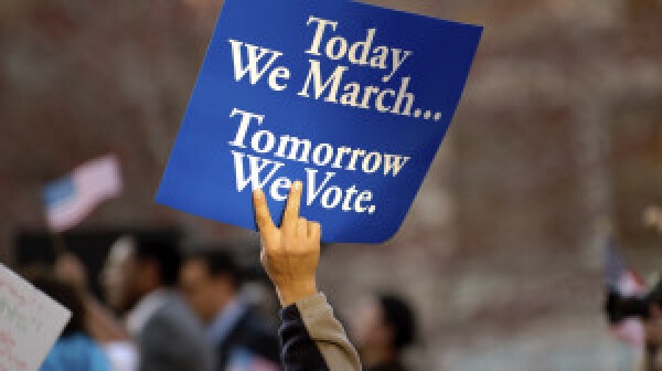 Today we march, tomorrow we vote