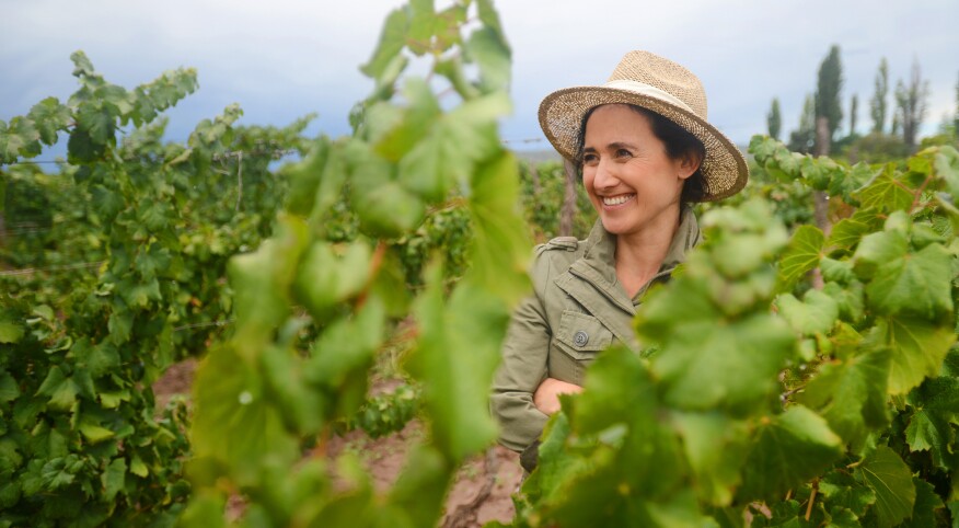 photo of Laura Catena in her vineyard