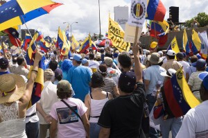 iStock_Protesters against Venezuelan government in a multitudinous parade