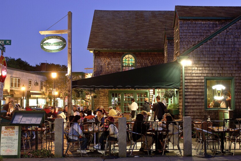 Outdoor cafe in Bar Harbor, Maine