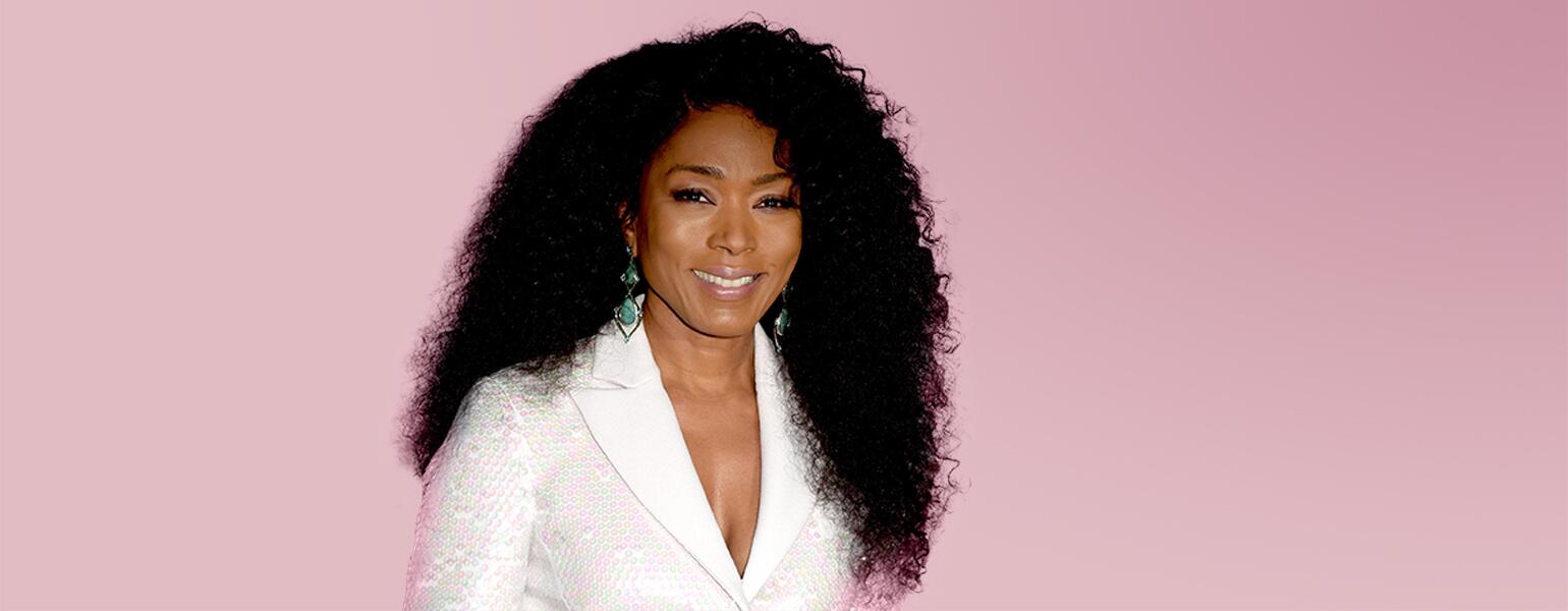 Angela Bassett with pink background