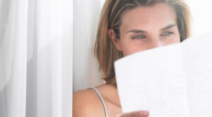 Woman reading a letter