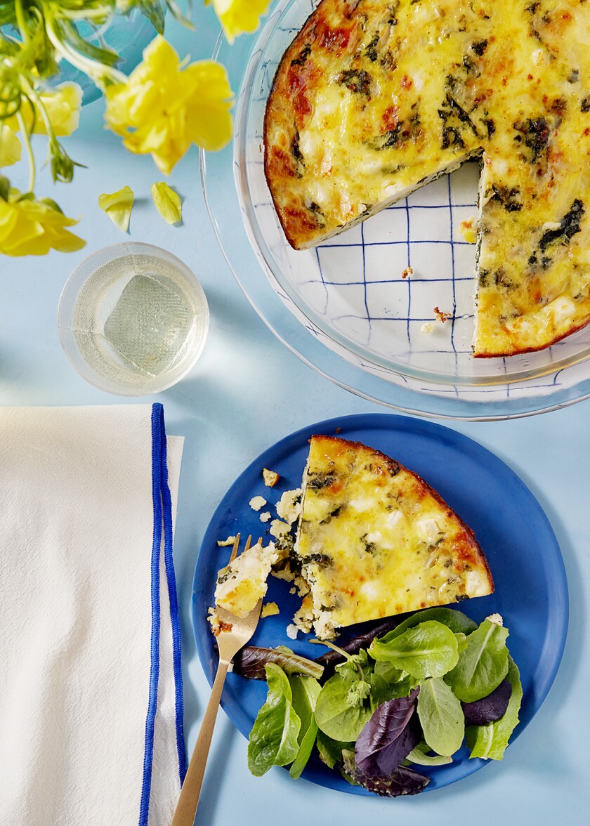 Meal styled on colorful surface