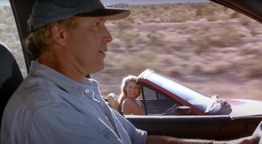 Chevy Chase and Christie Brinkley in a scene from the movie Vegas Vacation