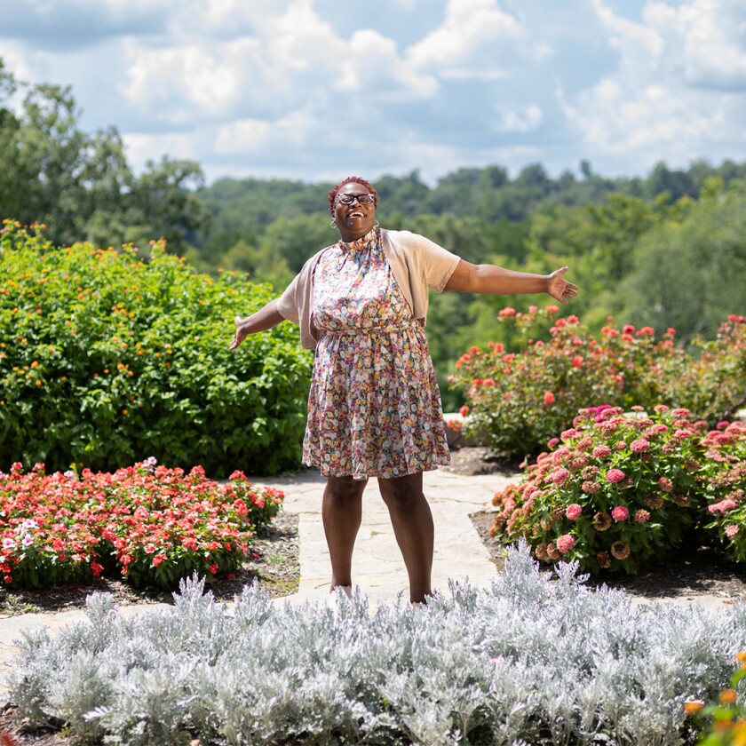 Sharon Mitchell basking in the sun at a park in Richmond, VA