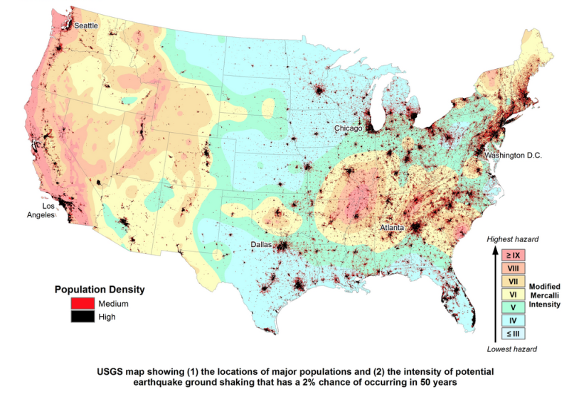 Mapa sísmico USGS