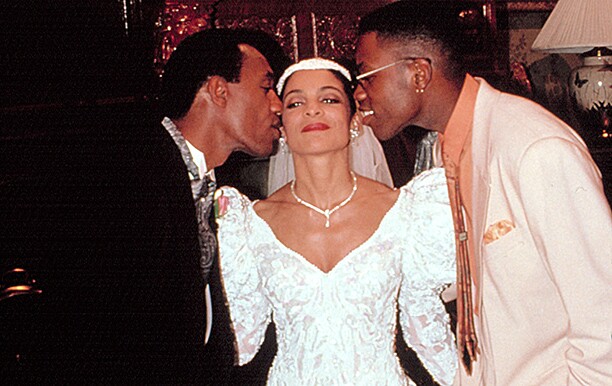 A DIFFERENT WORLD, Joe Morton, Jasmine Guy, Kadeem Hardison, in the episode, " Save The Best For Las