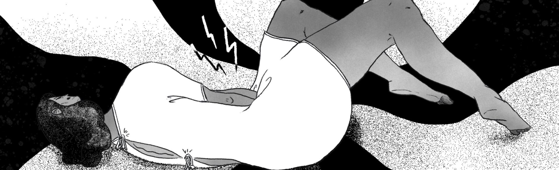 illustration of lady having pelvic pain