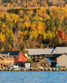 Grand Marais, Minnesota on the north shore of Lake Superior in fall