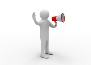 man with speaker