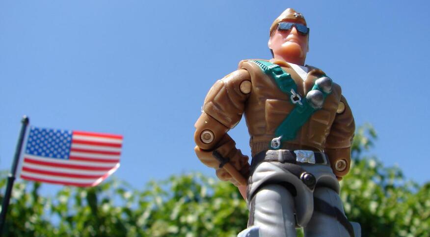 GI Joe figurine with American flag