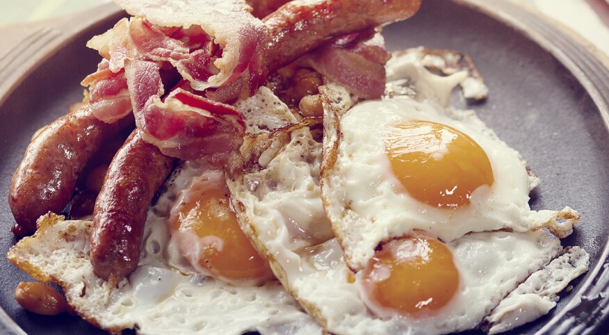 Plate of breakfast and eggs