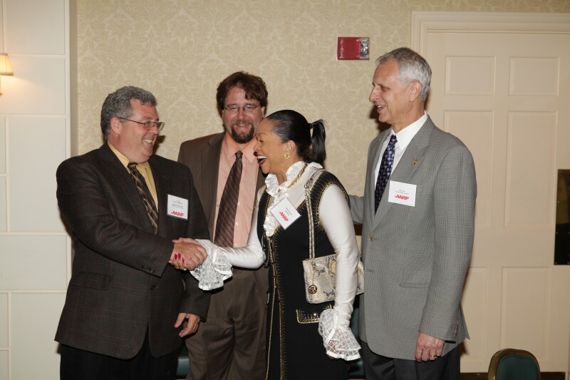 Merri Dee and Staff Greet Rep. Mautino