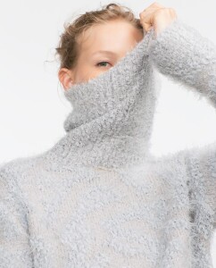 Covering up neck with sweater
