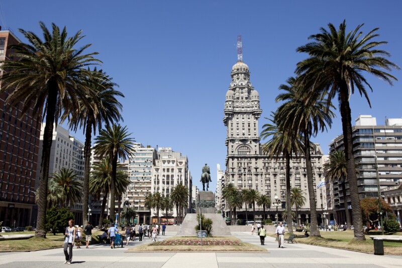 Palacio Salvo Building, downtown Montevideo, Uruguay, South Amer