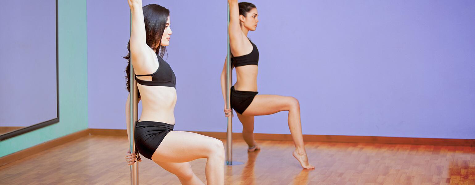 Pole dancing exercise class