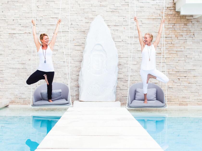 Women at yoga retreat