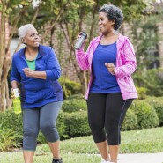 Two women walking