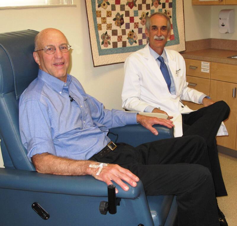 Peter Bristol and doctor - Alzheimer's study