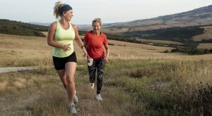 Two Mature Women Out for a Run in the Tuscan Countryside