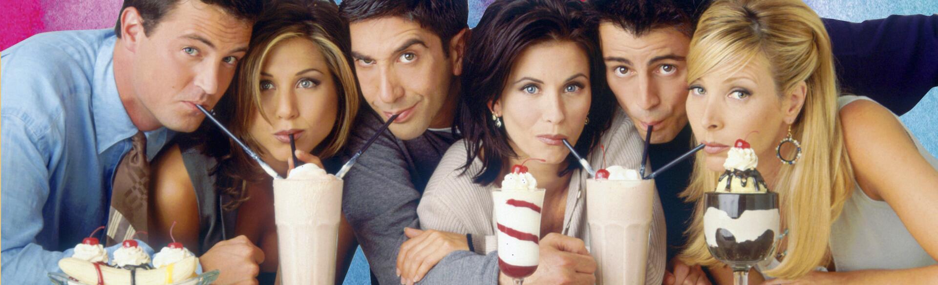 A promotional shot of the Friends actors from early on in the show's run