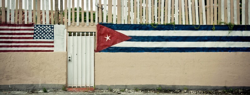 Wall with flags in Miami