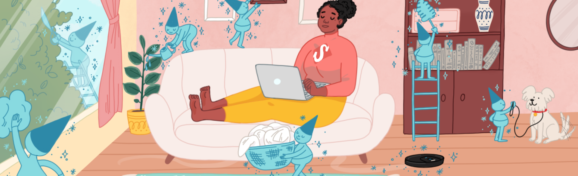 illustration_of_superwoman_sitting_on_couch_while_elves_clean_the_house_by_nicole_miles_1540x600.png