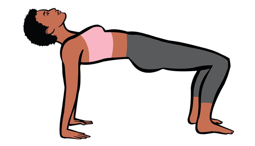 illustration of woman doing reverse tabletop stretch