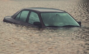 Flooded car