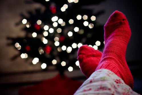 #ds385 - Red Wool Socks