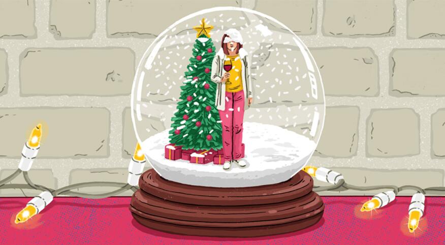 aarp, girlfriend, Christmas, illustration