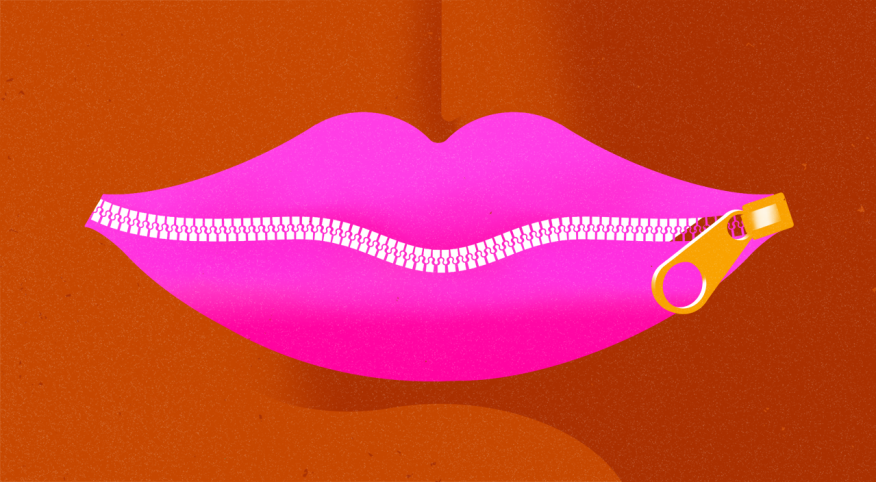 Mouth, zipper, lips, illustration