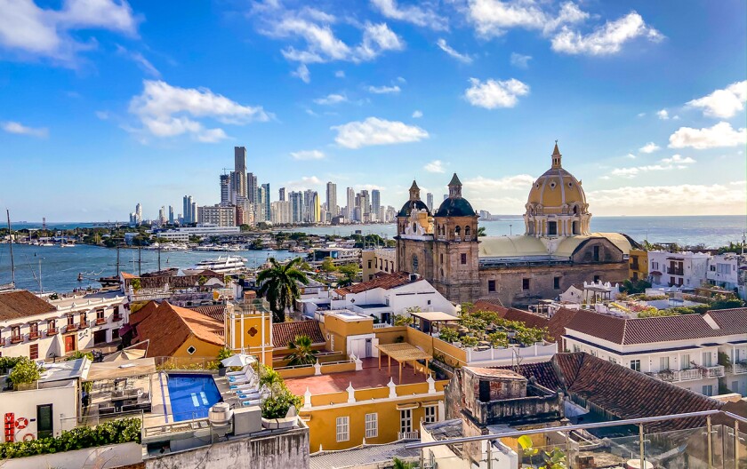  Arial view of Cartagena in Colombia, South America