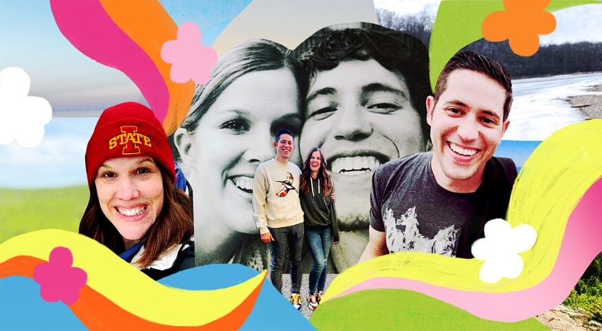 photo collage of husband and wife, happy marriage