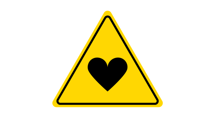 illustration of yield sign with heart in the middle