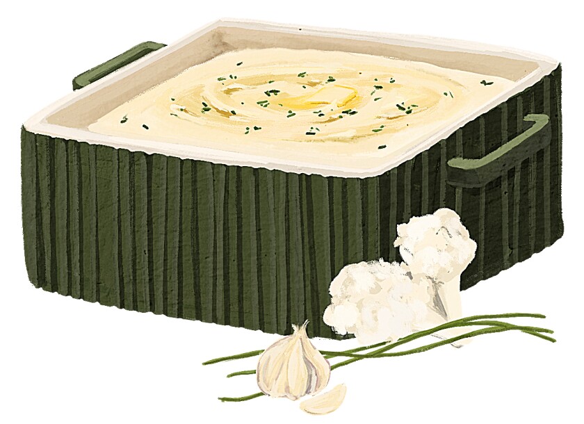 illustration of cheesy cauliflower mash