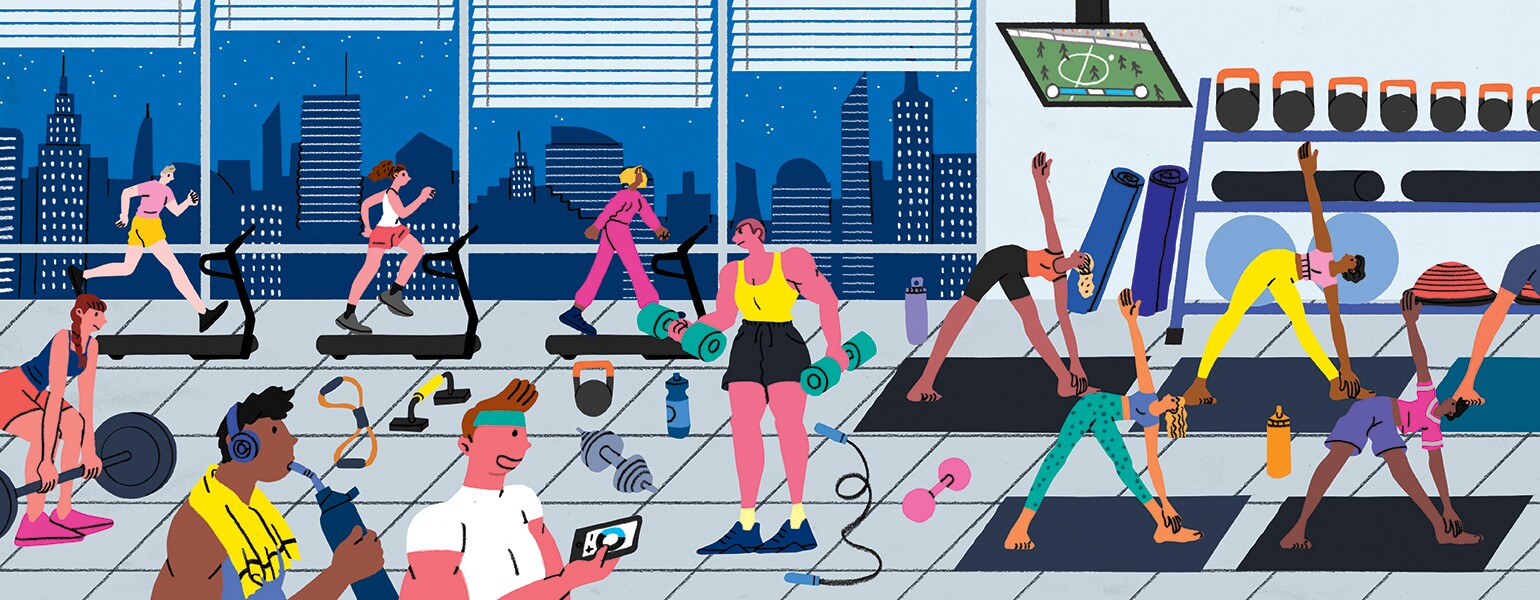 Health Freebies, illustration, aarp, girlfriend, fitness, wellness