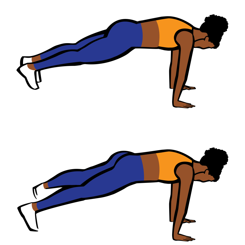 illustration of woman doing plank jacks