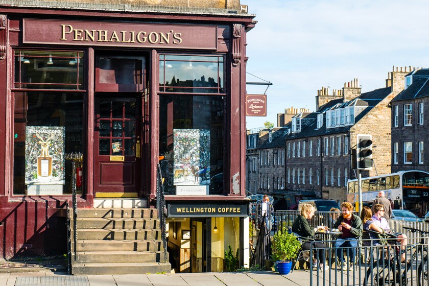 Penhaligons, and Wellington Coffee, New Town, Edinburgh, Scotland, GB, UK.