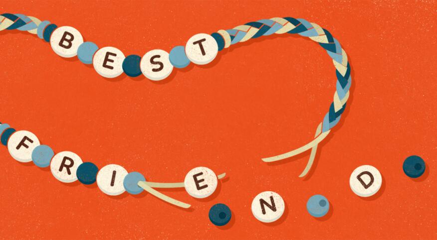 An illustration of a broken friendship bracelet.
