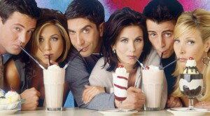 A promotional shot of the Friends actors from early on in the show's run