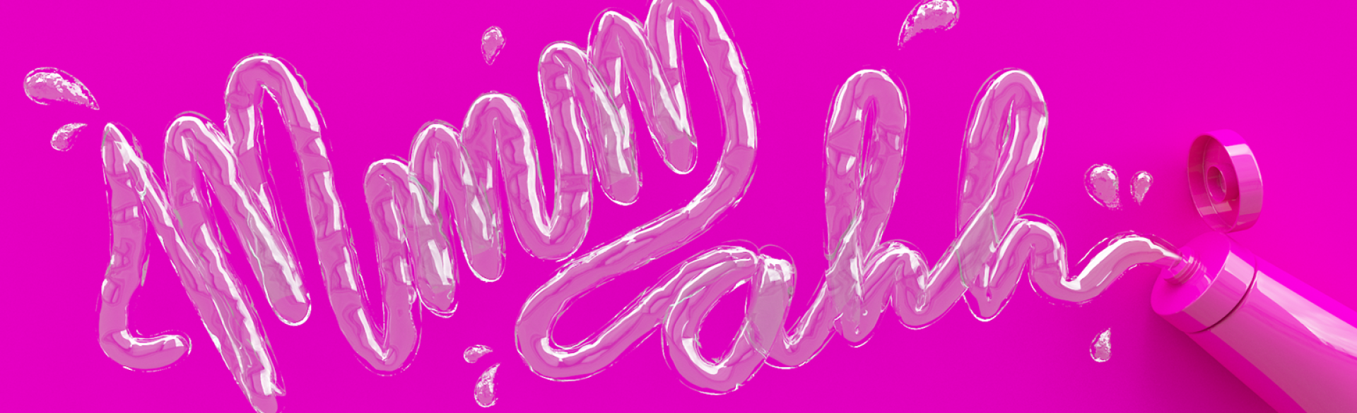 Illustration of the words mmm ahh written in lube.