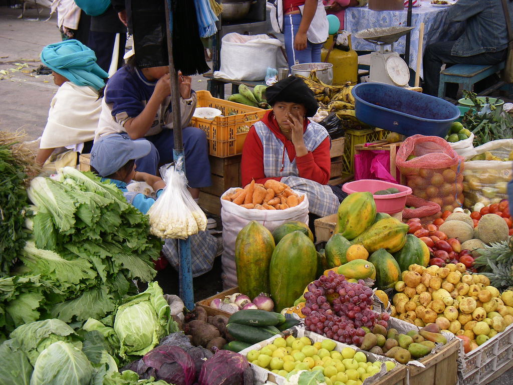 Open-air mercado in Ecuador
