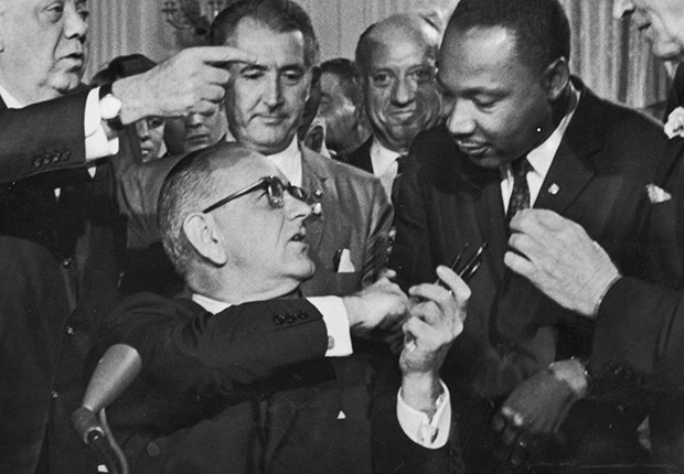LBJ and MLK Signing Civil Rights Act 1964