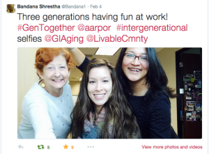 Twitter intergenerational selfies