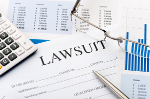 Lawsuit form on a desk